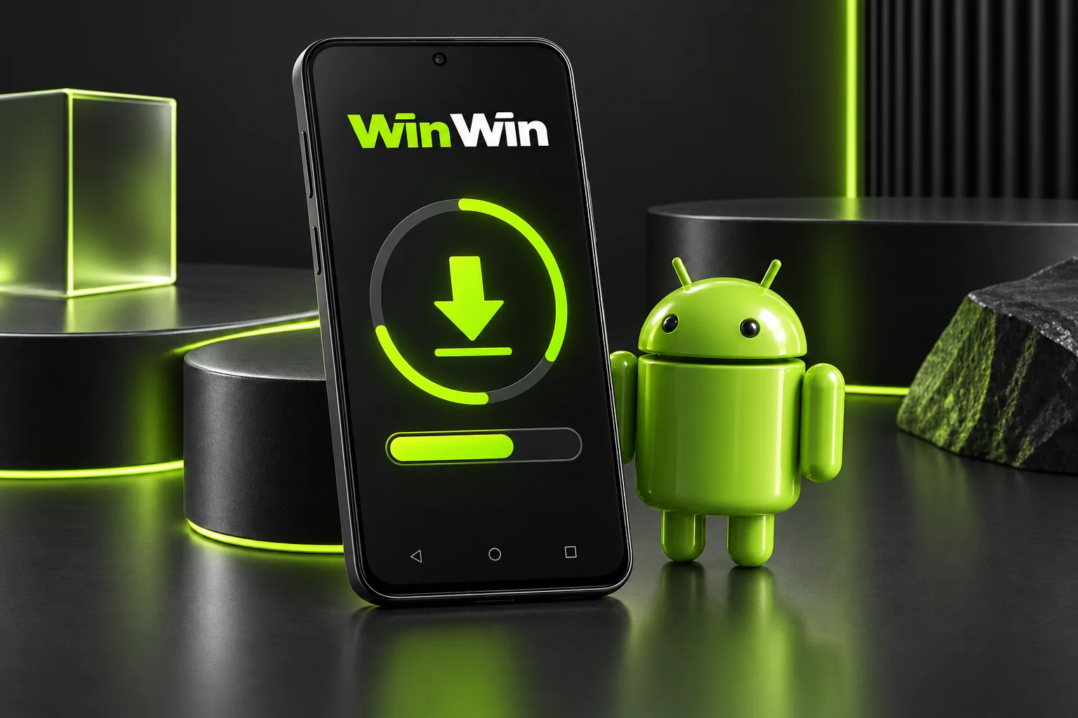 Android phone and a WinWin access symbol