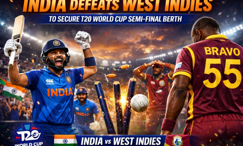 India Defeats West Indies to Secure T20 World Cup Semi-Final Berth