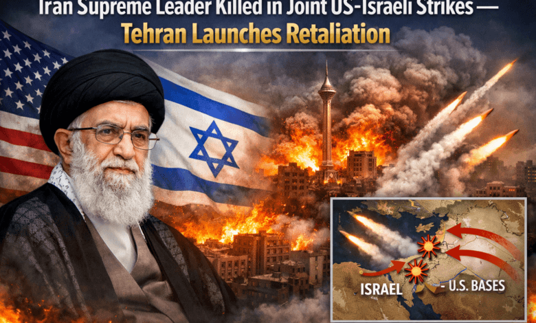 Iran Supreme Leader Killed in Joint US-Israeli Strikes as Tehran Retaliates