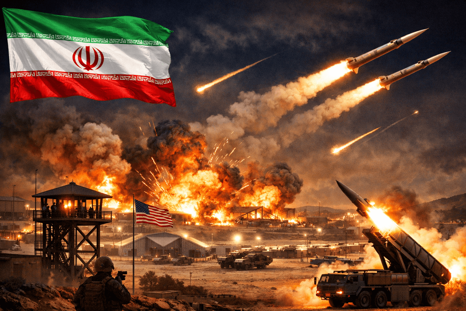 ইরানে হামলার পর মধ্যপ্রাচ্যের মার্কিন ঘাঁটিতে ইরানের পাল্টা ক্ষেপণাস্ত্র হামলা