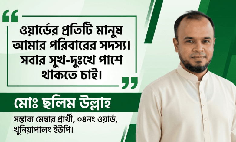 সম্ভাব্য মেম্বার প্রার্থী মোঃ ছলিম উল্লাহ