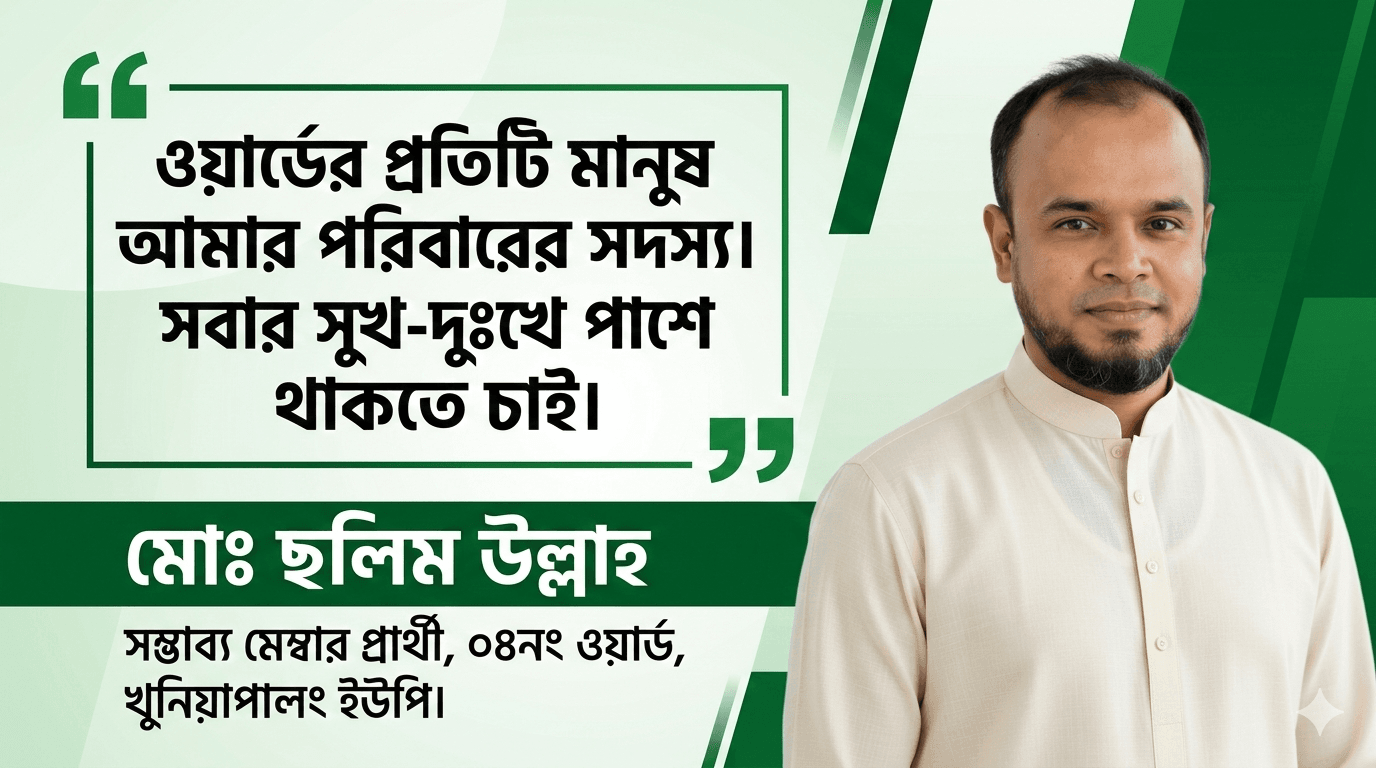 সম্ভাব্য মেম্বার প্রার্থী মোঃ ছলিম উল্লাহ