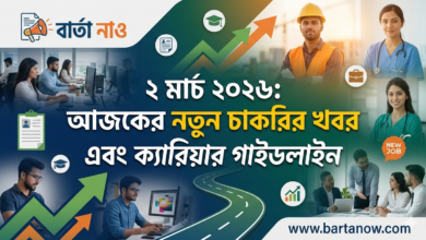 ২ মার্চ ২০২৬ আজকের শীর্ষ চাকরির খবর ও নিয়োগ বিজ্ঞপ্তি