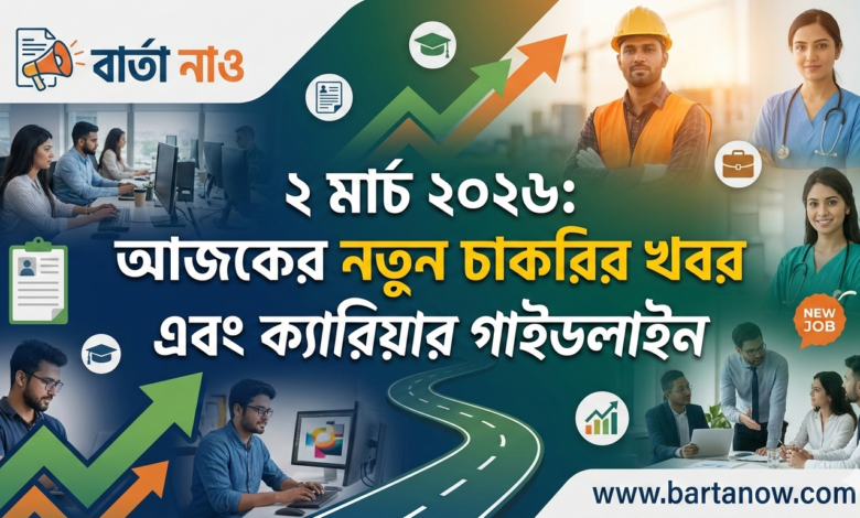২ মার্চ ২০২৬ আজকের শীর্ষ চাকরির খবর ও নিয়োগ বিজ্ঞপ্তি